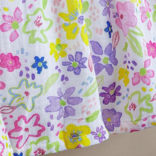 Hopscotch Girls Multi Short Sleeves Floral Casual Dress for Ages (5-6 Years)