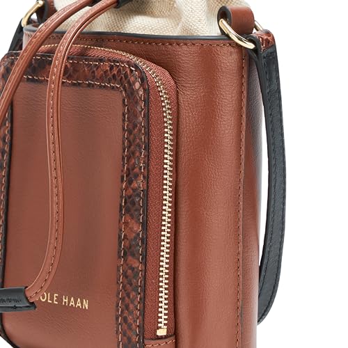Cole Haan Women's Lydia Leather Phone, Natural Canvas, UNIT