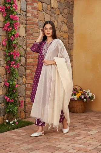 W for Woman Textured Solid Zari Work Tissue Dupatta - Gold (W82143-313555-FS)