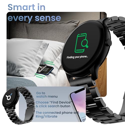 Boult Newly Launched Dire Smartwatch 1.38'' 2.5D Curved HD Display, BT Calling, 500 Nits Brightness, IP67, 250+ Watchfaces, 120+ Sports Modes, AI Voice Assistant, SpO2 Monitoring (Metal Black)