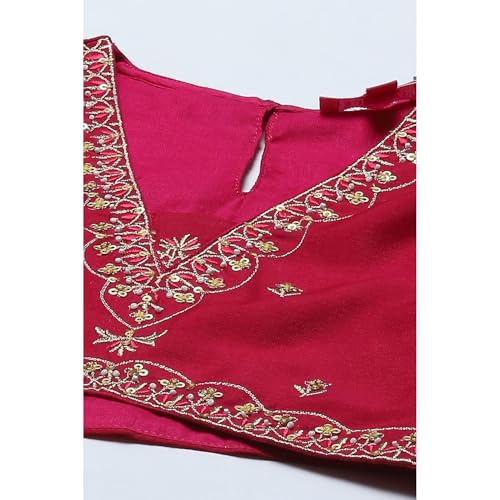 BIBA GIRL PRINTED SHORT_KURTA KID(KW5610_FUSCHIA PINK_3)