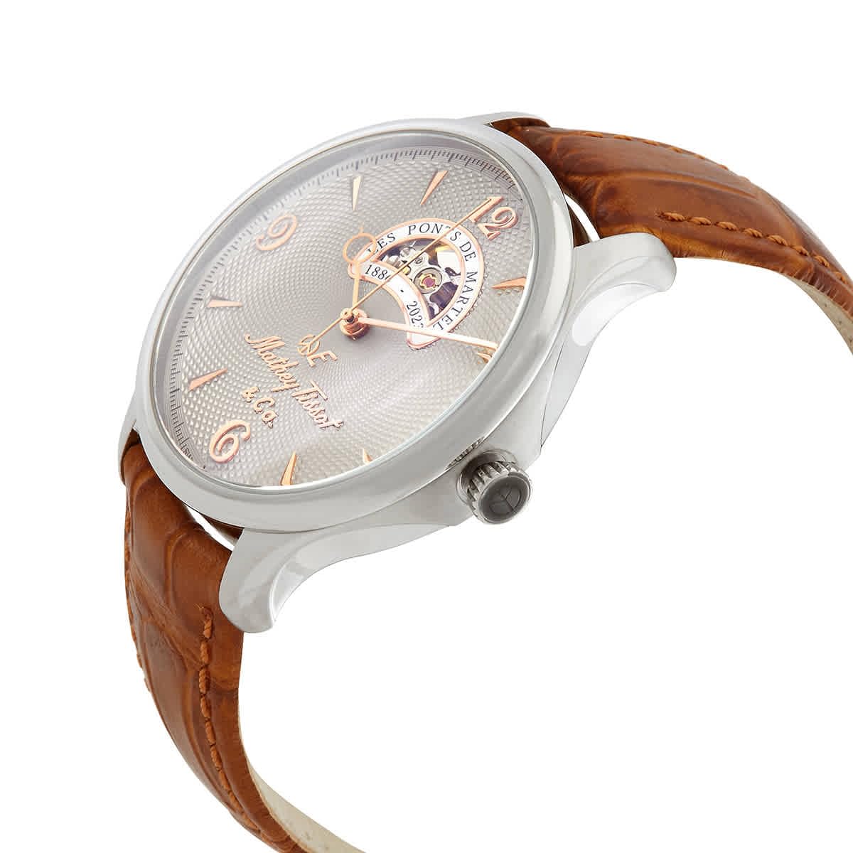 Mathey-Tissot Swiss Made Edmond Havana Automatic Silver Dial Analog Watch for - Men MC1886CIA