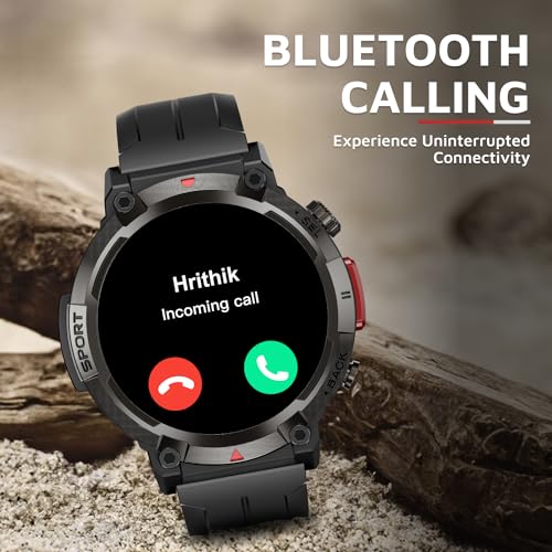 Cult Ranger XR1-1.43" AMOLED Display,Outdoor Rugged Smartwatch for Men, Bluetooth Calling, 8 Days Battery, Continous Heart Rate,100+ Sports Mode, Live Cricket Score, Built-in Flashlight, Free Strap