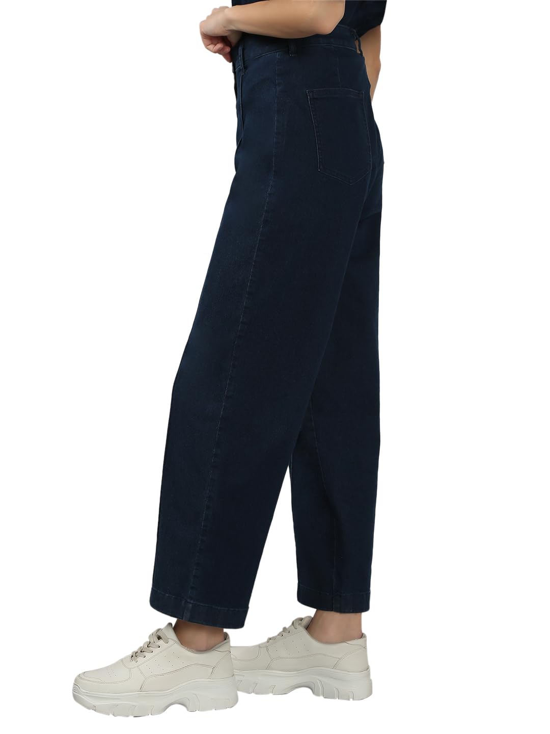 VERO MODA Women's Straight Fit High-Rise Blue Jeans