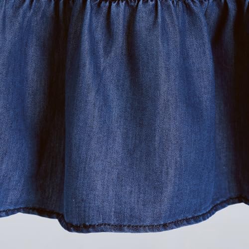Hopscotch Girls Blue Full Sleeves Lace Trim Denim Dress for Age (6-7 Years)