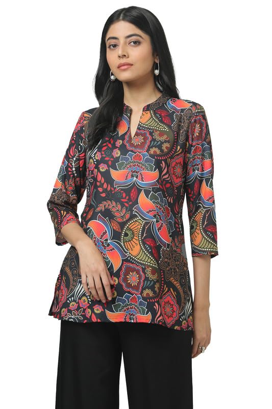 Soch Womens Black Crepe Ethnic Motifs Tunic