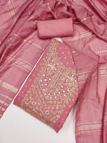 Haranozy LATEST DRESS MATERIAL FOR WOMEN (PEACH)