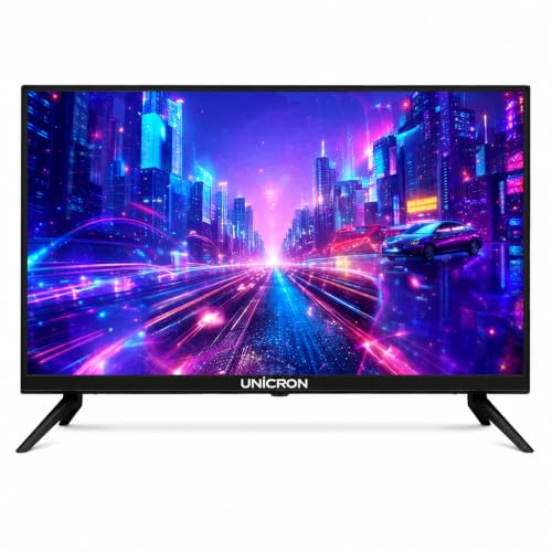 UNICRON 24 Inch HD LED TV Non Smart 20W Sound Output, Premuim Slim Design Crystal Clear Display with HDMI & USB Ports, Ideal for Home, Office & Monitor Security Multipurpose