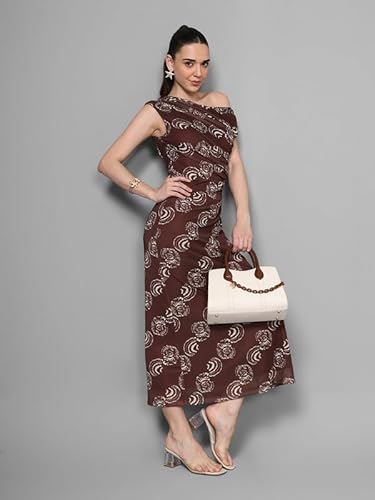 Kazo Morocco Midi Dress (Brown_XL)