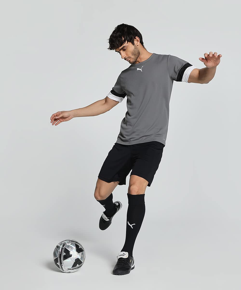 Puma Men's Color Block Regular Fit T-Shirt (704932_Smoked Pearl-Black-White