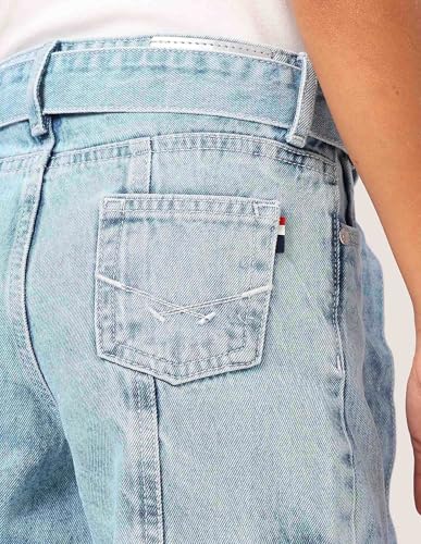 U.S. POLO ASSN. Kids Wide Leg fit Girls Cotton Jeans (UGJEN0198_Blue_13-14Y)