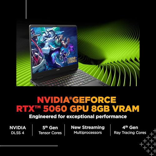 HP Omen, Intel Core Ultra 7 255H, 8GB RTX 5060, 24GB DDR5(Upgradeable) 1TB SSD, 2K, 165Hz, 3ms Response time, IPS, 16''/40.6cm, Win11, M365*Office24, Shadow Black, 2.43kg, am0238tx, RGB Gaming Laptop
