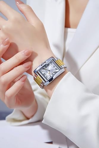 Daniel Hechter Paris Opera Collection Square Dial Watch for Women with Roman Indices and Stainless Steel Strap-DHW2004