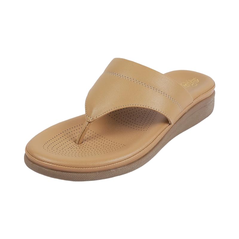 tresmode Softy Women's Beige Casual Vegan Friendly Flats | TPR Sole in Size 4 UK / 37 EU