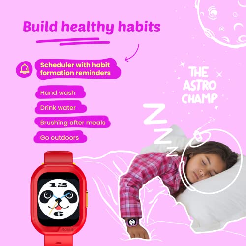 Noise Champ 2 Kids smart Watch with Habit Building (handwash, Brushing, etc), IP68 Waterproof, Activity Tracker, in-Built Games, School Mode. noisefit sync app, for Boys and Girls (Mickey Black)