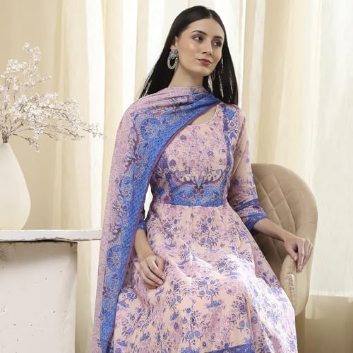 Biba Women's Voile 92X80 Kurta Set (SKDVIN8652ESS25BLU_Blue