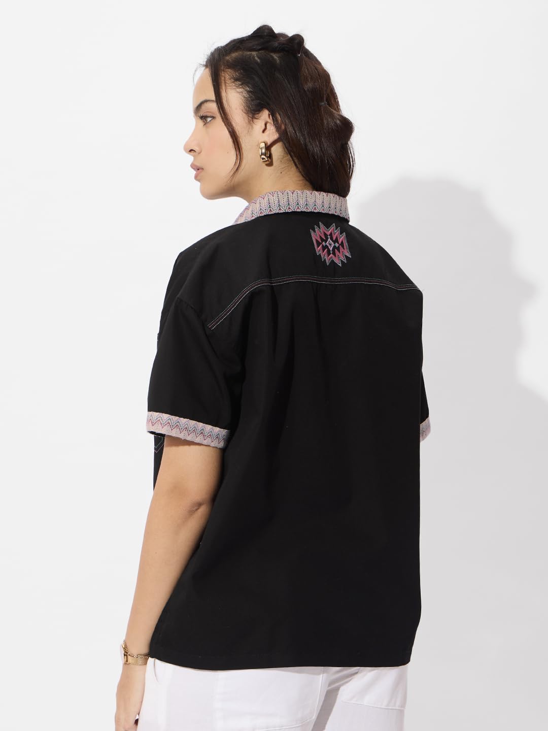 The Souled Store Originals: Elixir Women & Girls Long Sleeve Collared Neck Button Down Regular Fit Cotton Shirts