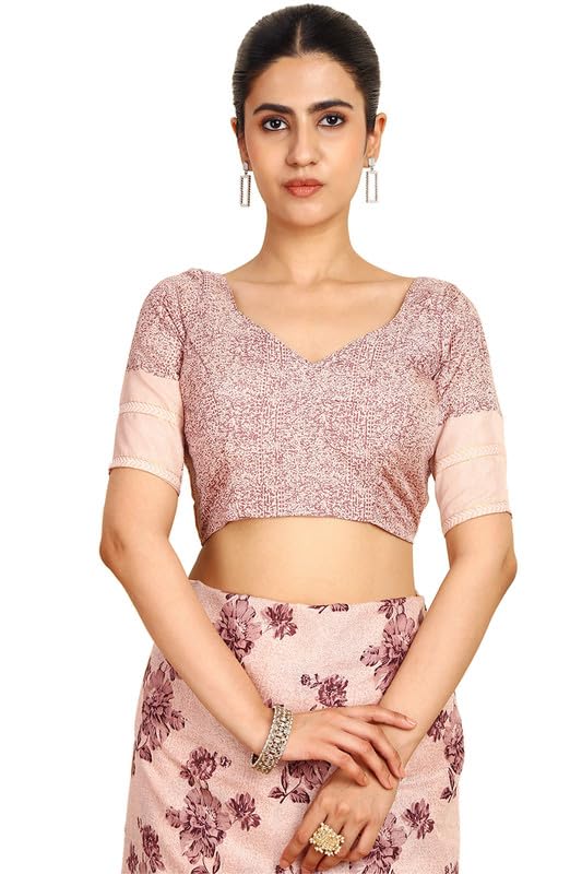 Soch Womens Peach Art Silk Floral Print Saree