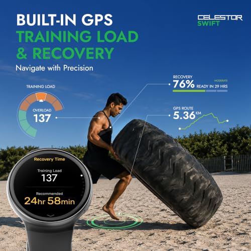 Titan Celestor Swift Smart Watch 1.32" AMOLED Display, Advanced Badminton Mode, Training Load & Readiness, Built-in GPS with Advanced Running Mode, Zone-Based Training & Recovery, AI Day Brief - Biege