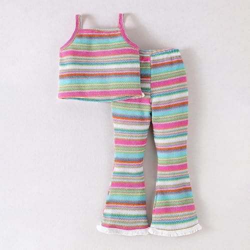 Hoscotch Girls Textured Multi Sleeveless Pant Set For Ages (5-6 Years)