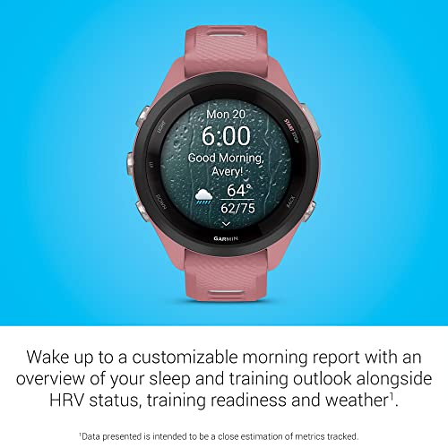 Garmin Forerunner 265S Advanced Multisport Touchscreen Smartwatch, Pink | Heart Rate Monitor, Training Stats, Daily Suggested Workouts, Up to 15 Day Battery Life with Signature Series Charging Bundle
