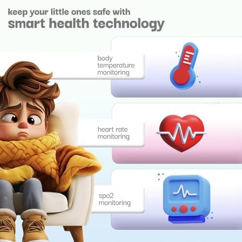 Vibez Smart Watch for Kids – SIM Card, 4G Voice Calling, GPS Location Tracker, Voice Chat, Video Call, Geo-Fencing, SOS Emergency, Health Monitoring Baby Smartwatch & Parental Control (Miracle, Pink)