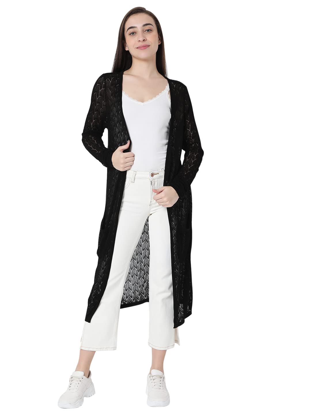 VERO MODA Regular Fit Shrug(148008501_Black_XS)