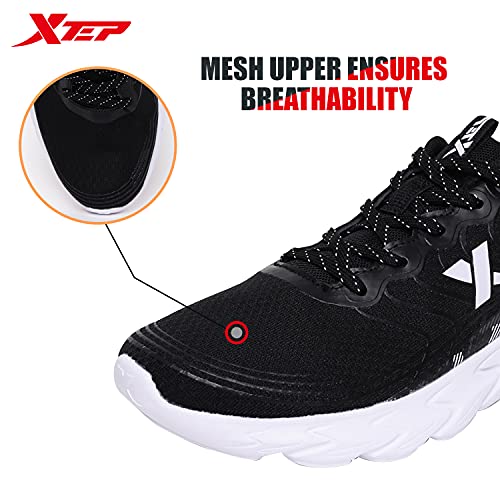 XTEP Women's Black IP Outsole Lightweight Synthetic Leather Upper Running Shoes