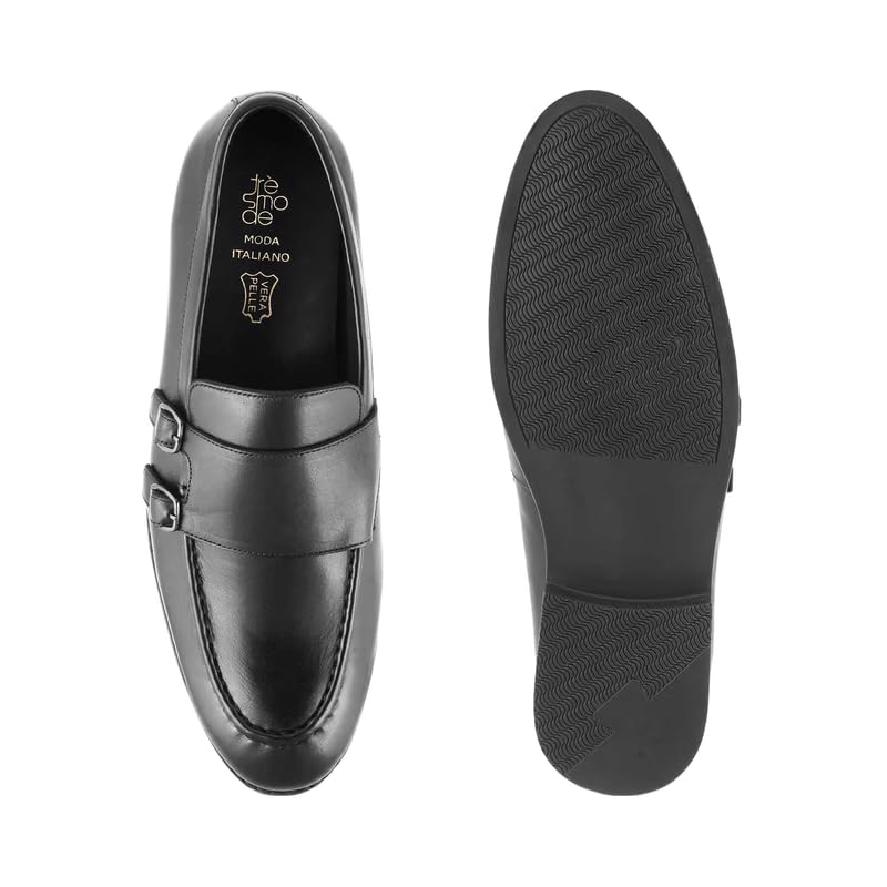 tresmode Bondy Black Men's Double Monk Shoes in Size 11 UK (45 EU)