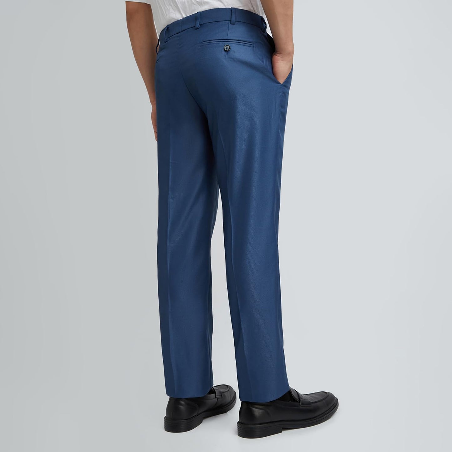 Park Avenue Men's Regular Fit Solid Pattern Poly Viscose Blend Flat Front Formal Trouser (Size: 34)-PMTX07681-P8