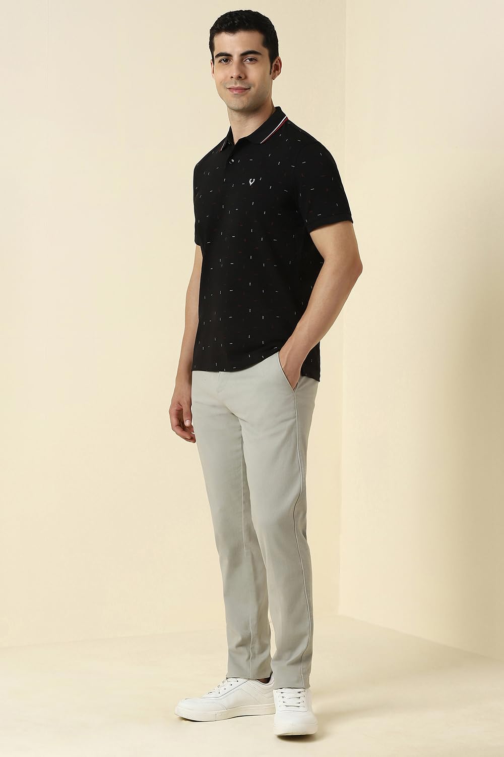 Allen Solly Men's Regular Fit T-Shirt (ASKPQRGFT05455_Black