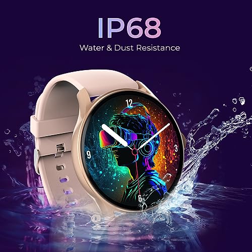 beatXP Flare Pro 1.39” HD Display Bluetooth Calling Smart Watch, 100+ Sports Modes, Heart Rate Monitoring, SpO2, AI Voice Assistant, IP68 - Champagne Gold