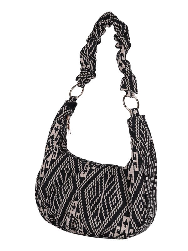 MINI WESST Women's Multi Graphic Fabric Hobo Bag (MWHB228PR)