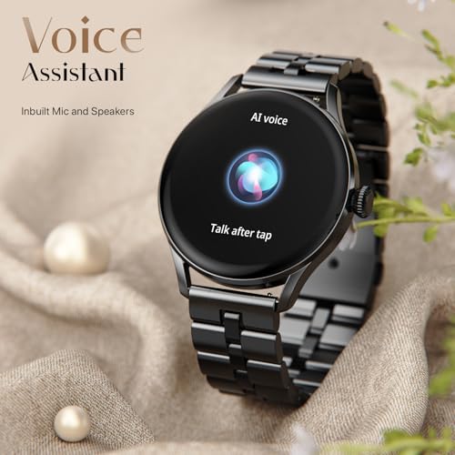Fire-Boltt Glitz Women Smart Watch with 1.19” AMOLED Display, Bluetooth Calling, Rotating Crown, Always On Display, 1000 Nits Brightness, IP68 Waterproof Black