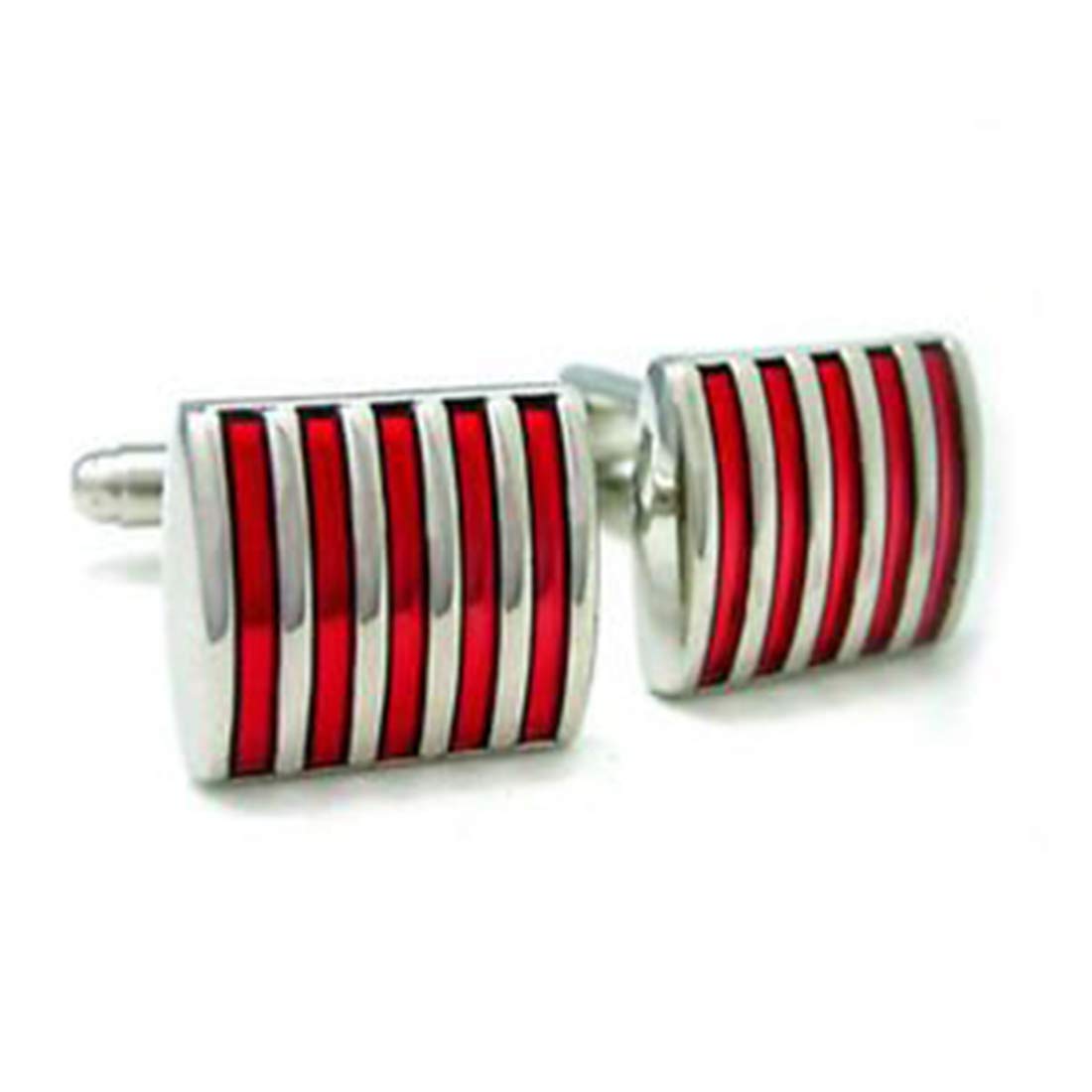 Peora Red Non-Precious Metal Unique Shirt Cufflinks for Men