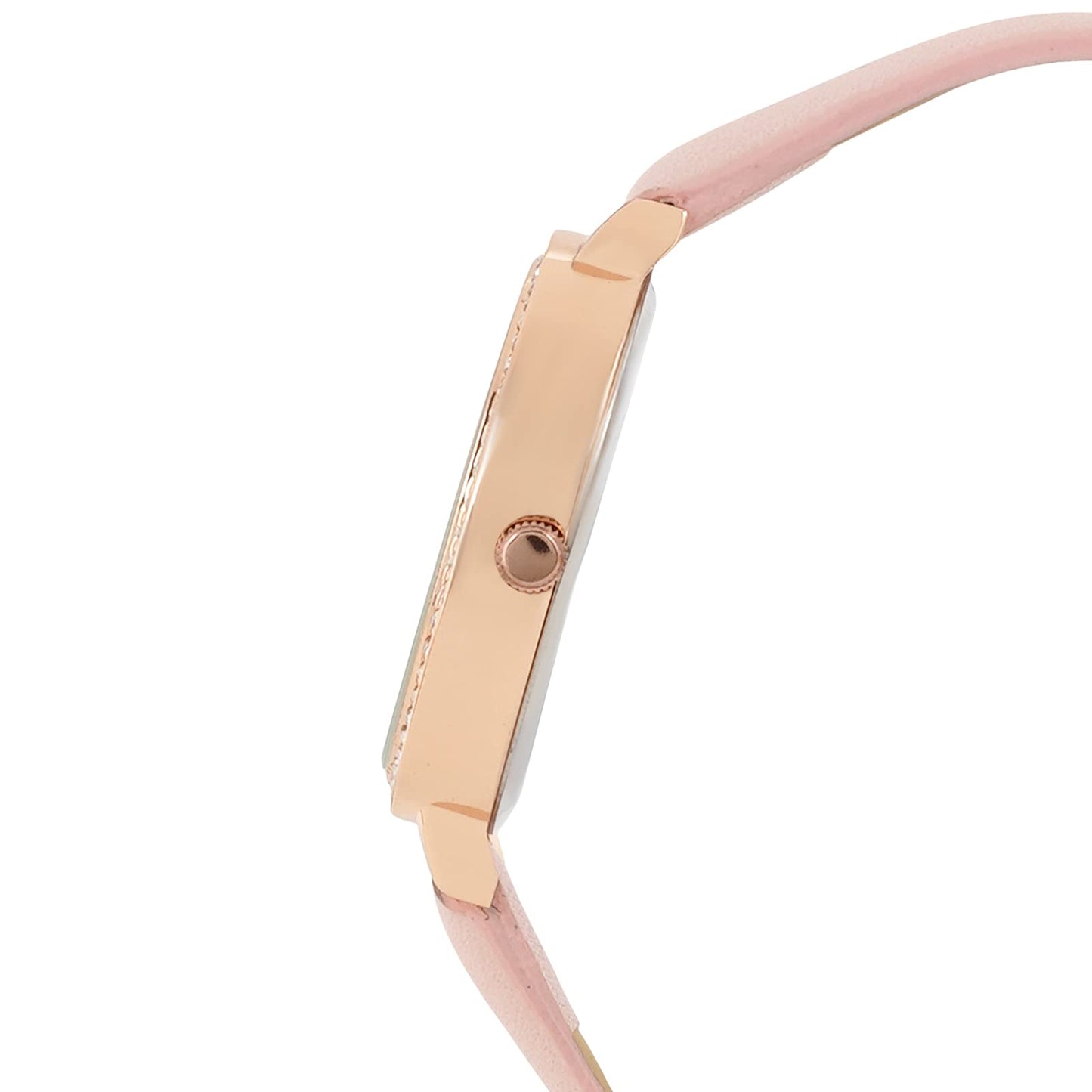 Joker & Witch Sunrise 36mm Pink Dial 10mm Pink Faux Leather Watch for Women