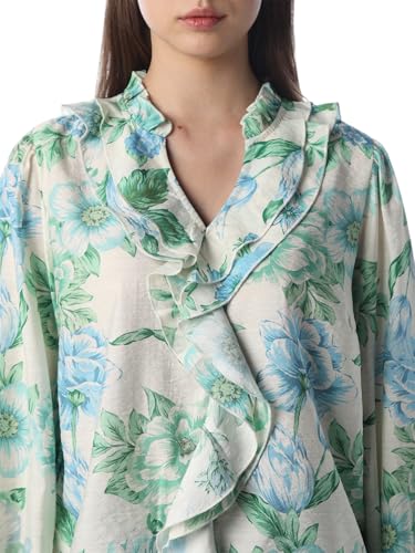 ONLY Women Floral Print Regular Fit Green Top
