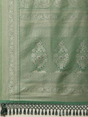 Meena Bazaar Women's Art Silk Saree | Elegant Designer Silk Saree | Soft Lightweight Traditional Ethnic Saree for Wedding, Festival, Party & Special Occasions