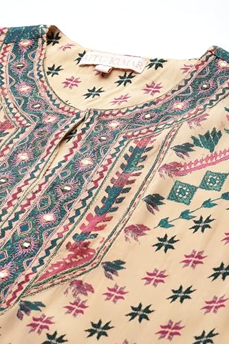 Ritu Kumar Beige Zinat Kaftan Dress