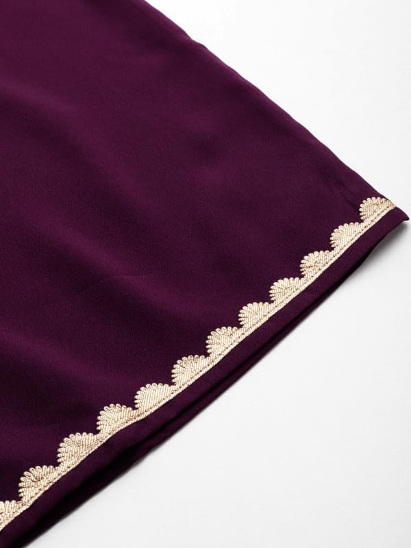 Ahalyaa Women's Polyester Kurta Set (AHKUDUPZ-COMBO-701-SS-25_Burgundy