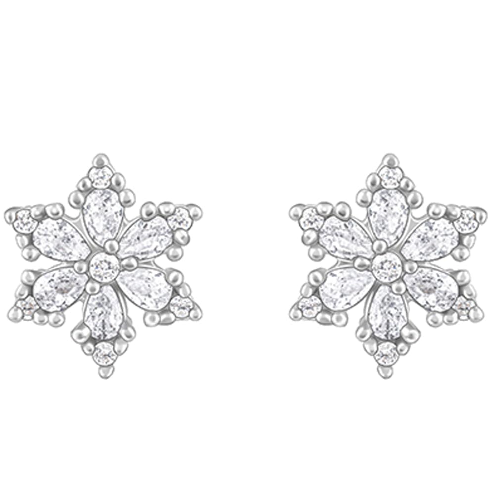 GIVA 925 Silver Flowery Snowflake Studs| studs to Gift Women & Girls | With Certificate of Authenticity and 925 Stamp | 6 Months Warranty*