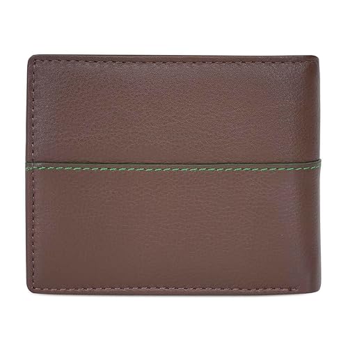 UNITED COLORS OF BENETTON Guntero Leather Passcase Wallet- Brown, No. of Card Slot : 12