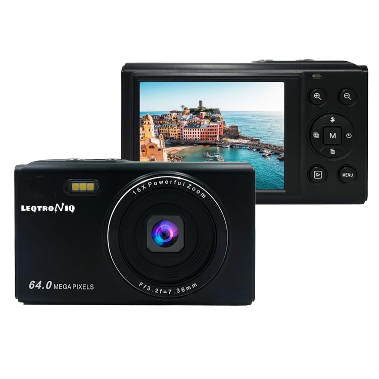 LEQTRONIQ 4K Digital 48 MP Camera with 32GB SD Card, 16x Digital