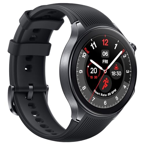 OnePlus Watch 2 with Wear OS4,Snapdragon W5 Chipset,Upto 100 hrs Battery Life,1.43’’ AMOLED Display,Stainless Steel & Sapphire Crystal Build,Dual Frequency GPS,IP68 & Bluetooth Calling (Black Steel)
