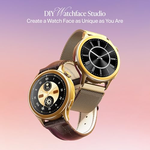 boAt Enigma Daze Women's Luxury Smart Watch w/ 1.3”(3.3cm) AuraVue Display w/ 20% Higher Brightness, Emergency SOS, Female Wellness Tracking, BT Calling, smart Watch for Women Latest (Brown Leather)