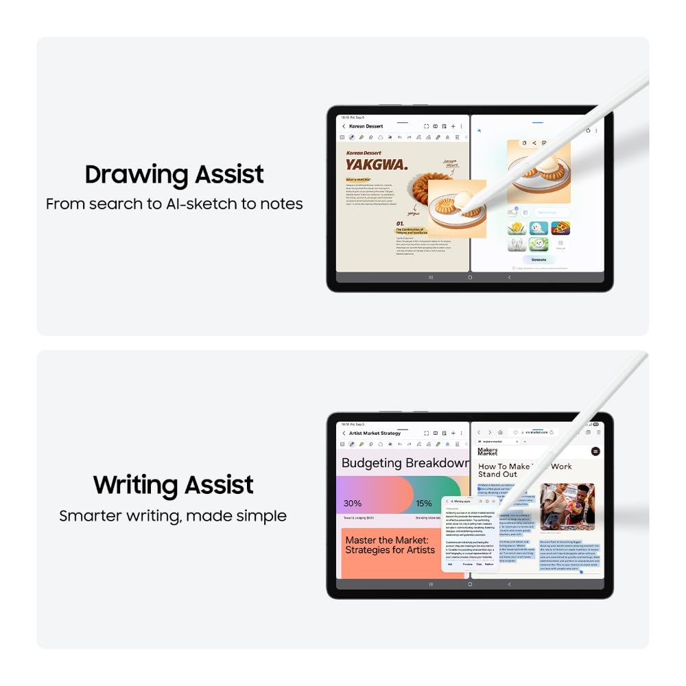 Samsung Galaxy Tab S11 with AI, S Pen in-Box, 27.8 cm (11 inch) Dynamic AMOLED 2X Display, 12 GB RAM, 128 GB Storage, Wi-Fi + 5G Tablet, Silver