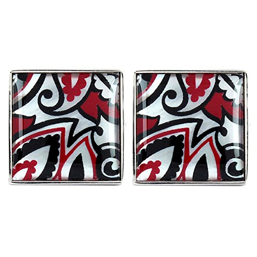 Peluche Natural Mother of Pearl Stone with Art Print (Semi-precious) Cufflinks for Men