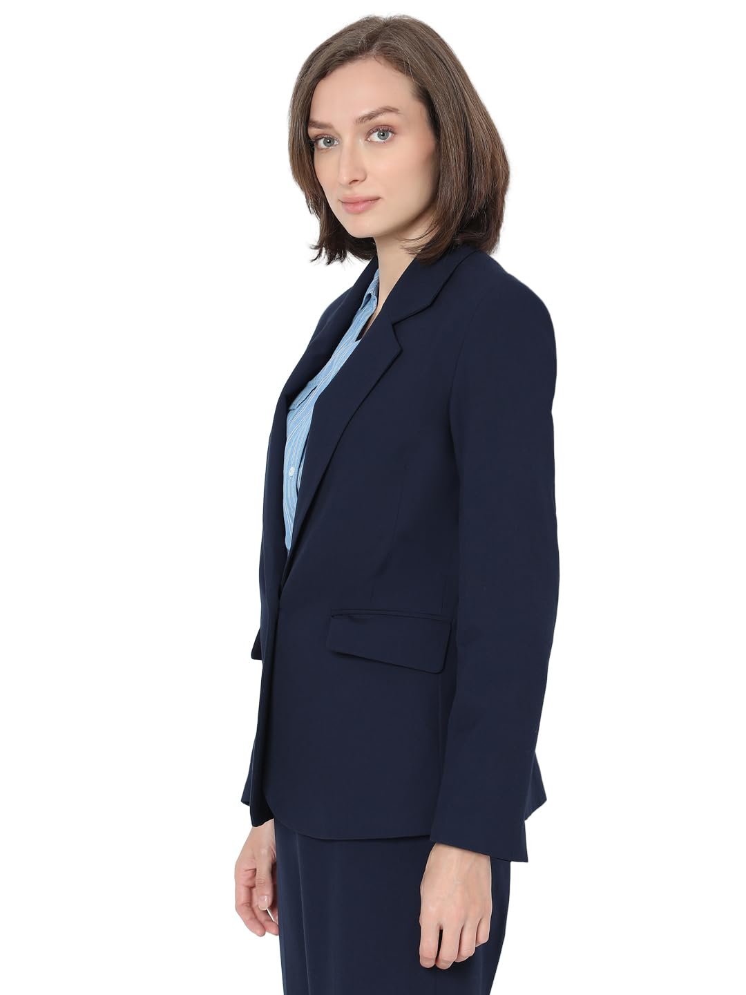 VERO MODA Womens Regular Fit Navy Blue Blazer
