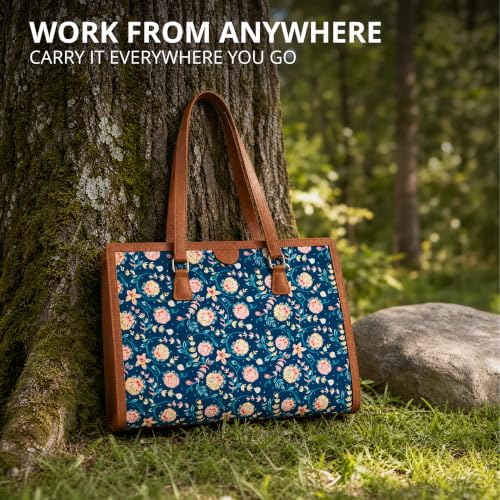 TEAL BY CHUMBAK Office Tote Bag for Women | Stylish Shoulder Bags for College | Professional Canvas Tote Bag | Laptop-Friendly College Bag
