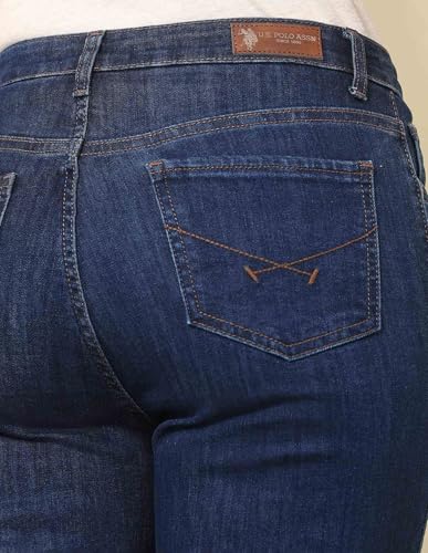 U.S. POLO ASSN. High Rise Bootcut Jeans (UWSS25JEN318_Blue_34)